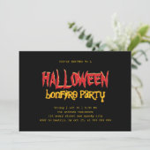 Halloween Bonfire Party Tiener Outdoor Zwart Geel Kaart (Staand voorkant)