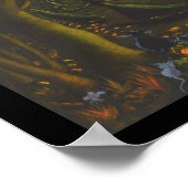 Halloween, bont, heks, zwart, cat.muizen, bossen poster (Hoek)