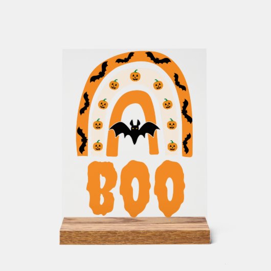 Halloween Boo                        Acryl Bord (Voorkant)