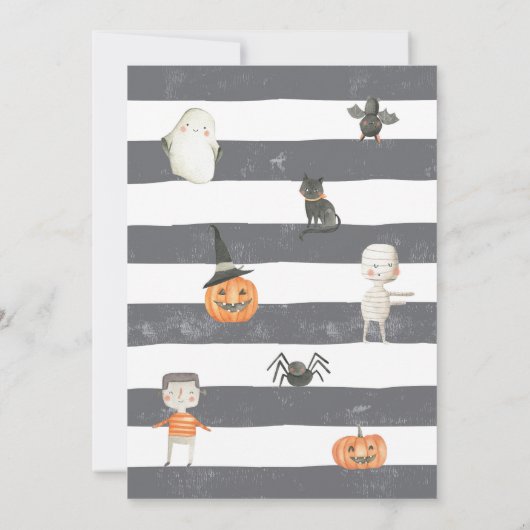 Halloween Boo Bash-uitnodiging-costuumfeest-spooky Kaart (Achterkant)