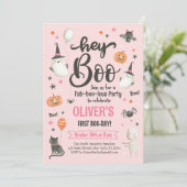 Halloween Boo Bash Uitnodiging-Kostuum Party-Spook Kaart (Staand voorkant)