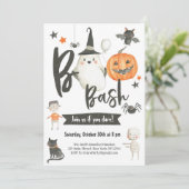 Halloween Boo Bash-uitnodiging-Kostuumfeest-Spook Kaart (Staand voorkant)