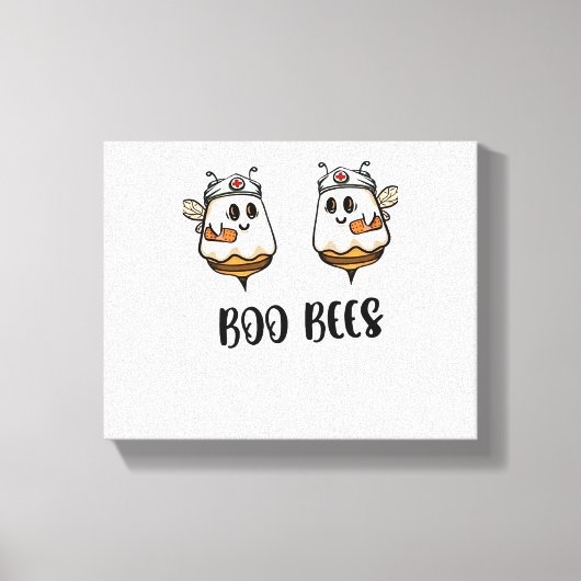 Halloween Boo Bees Nurse Classic T-shirt Canvas Afdruk (Voorkant)