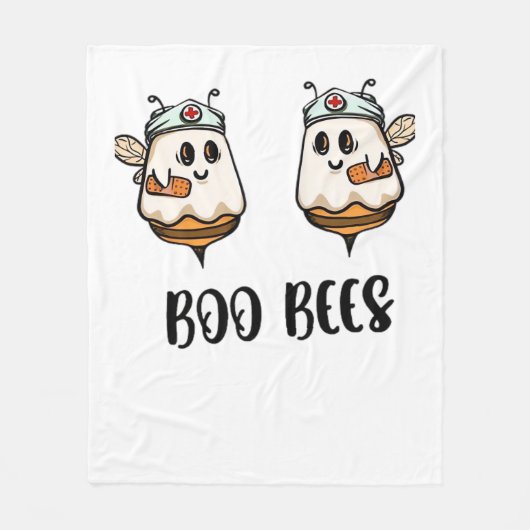 Halloween Boo Bees Nurse Classic T-shirt Fleece Deken (Voorkant)