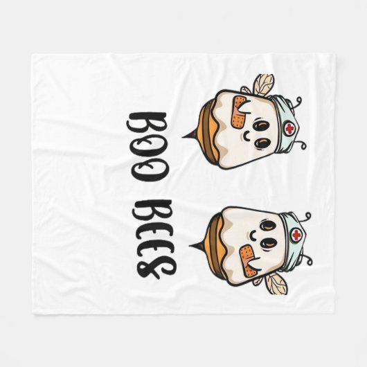 Halloween Boo Bees Nurse Classic T-shirt Fleece Deken (Voorkant (Horizontaal))