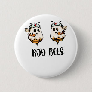 Halloween Boo Bees Nurse Classic T-shirt Ronde Button 5,7 Cm