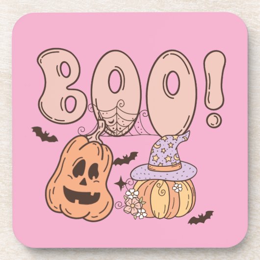 Halloween Boo Bier Onderzetter (Voorkant)