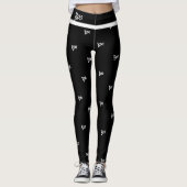 Halloween boo black and white leggings (Voorkant)