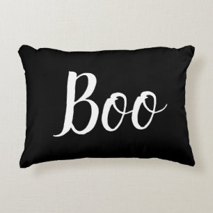 Halloween Boo Black White Accent Pillow Kussen