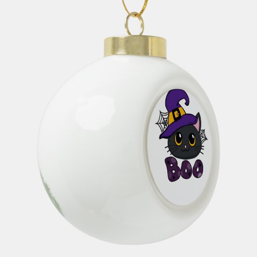 Halloween Boo Boo Crew Classic T-shirt Keramische Bal Ornament (Links)