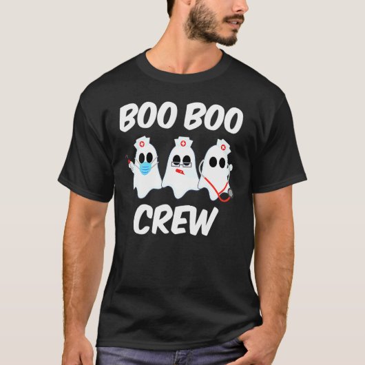 Halloween Boo Boo Crew Ghost Nurse Costume Rn Nurs T-shirt (Voorkant)