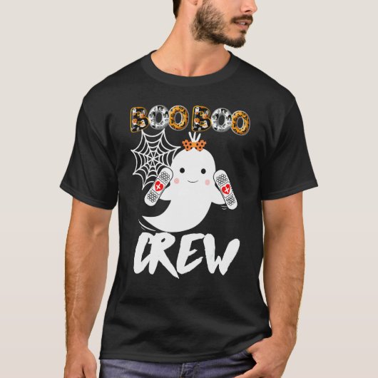 Halloween Boo Boo Crew Ghost Nurse Costume Rn Nurs T-shirt (Voorkant)