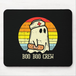 Halloween Boo Boo Crew Ghost Nurse Retro Halloween Muismat