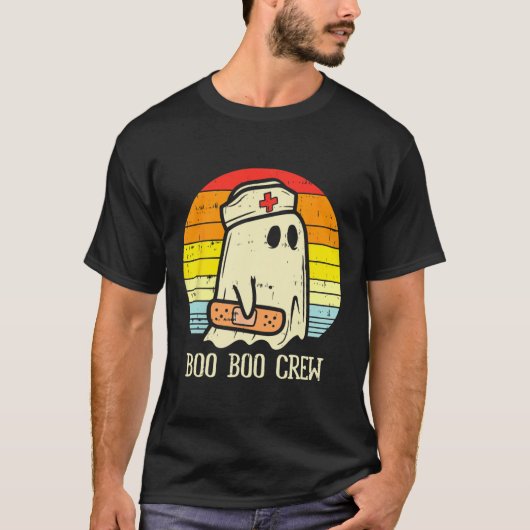 Halloween Boo Boo Crew Ghost Nurse Retro Halloween T-shirt (Voorkant)