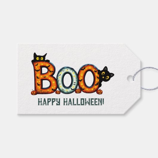 Halloween Boo-cadeautags Cadeaulabel (Voorkant (Horizontaal))