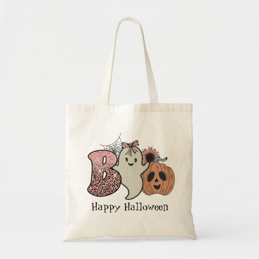 Halloween boo canvas tas (Voorkant)