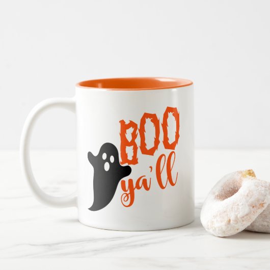 Halloween Boo Coffee Mug Tweekleurige Koffiemok (Met donut)