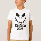 Halloween Boo Crew 2025 evil grin group matching T-shirt (Voorkant)