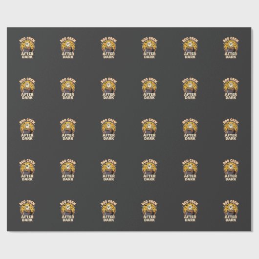 Halloween Boo Crew-badge Cadeaupapier (Vlak)