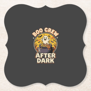 Halloween Boo Crew-badge Kartonnen Onderzetters