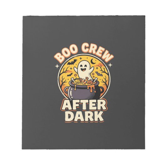Halloween Boo Crew-badge Notitieblok (Voorkant)