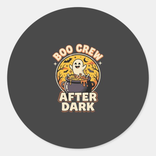 Halloween Boo Crew Badge Ronde Sticker (Voorkant)