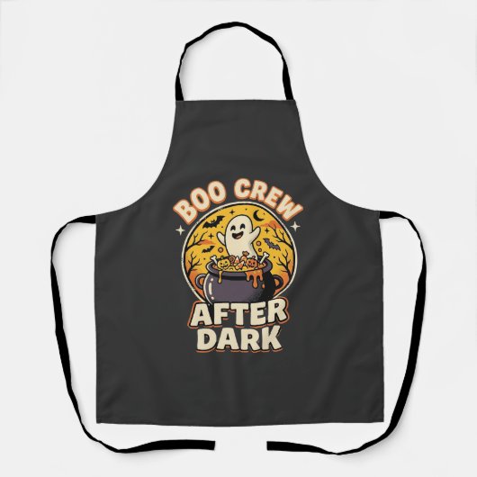 Halloween Boo Crew Badge Schort (Voorkant)