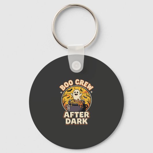Halloween Boo Crew Badge Sleutelhanger (Voorkant)