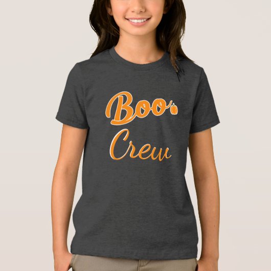 Halloween Boo Crew Familie Matching Kostuum Tri-Blend Shirt (Voorkant)