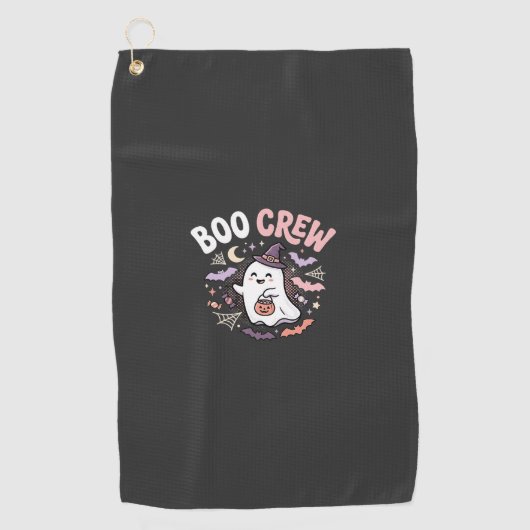 Halloween Boo Crew Geest Golfhanddoek (Voorkant)