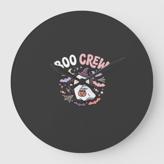 Halloween Boo Crew Geest Grote Klok (Voorkant)