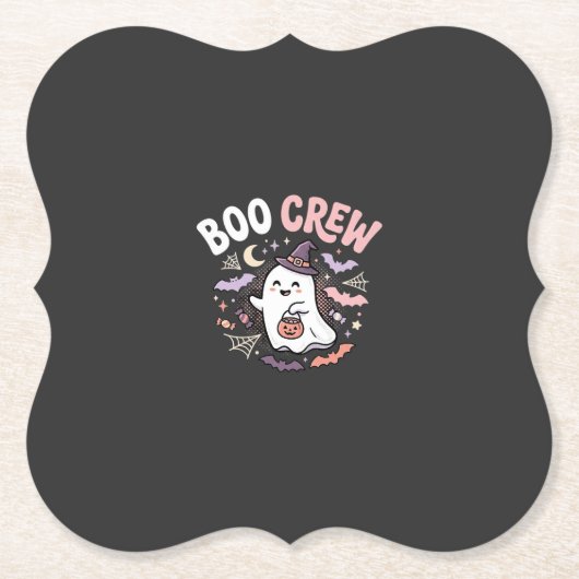 Halloween Boo Crew Geest Kartonnen Onderzetters (Voorkant)