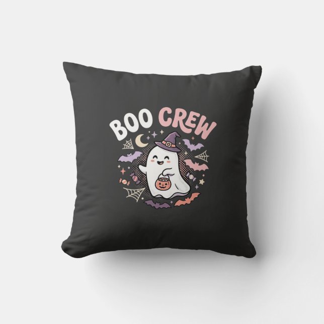 Halloween Boo Crew Geest Kussen (Voorkant)
