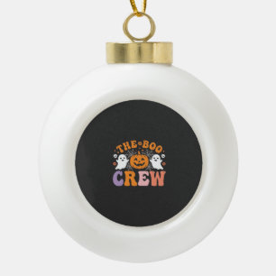 Halloween Boo Crew Geest Pompoen Ontwerp_1 Keramische Bal Ornament