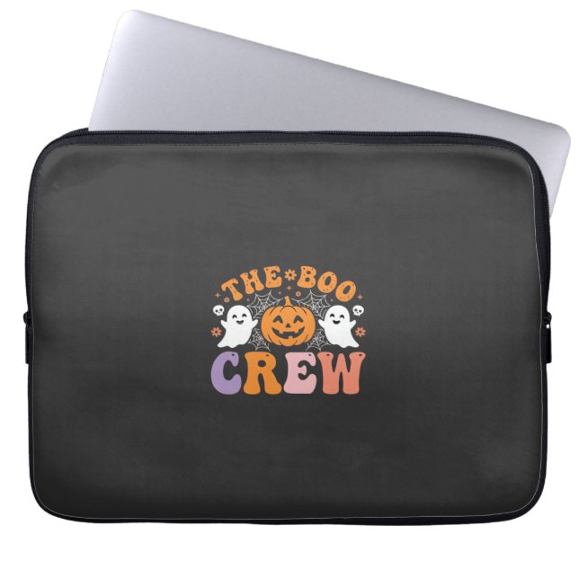 Halloween Boo Crew Geest Pompoen Ontwerp_1 Laptop Sleeve (Voorkant)