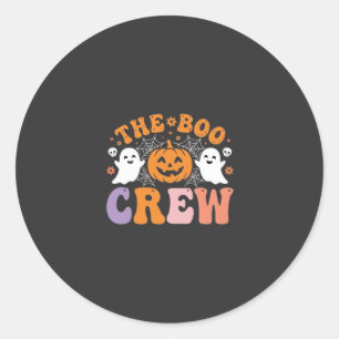 Halloween Boo Crew Geest Pompoen Ontwerp_1 Ronde Sticker