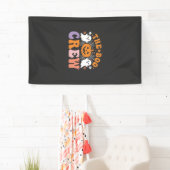 Halloween Boo Crew Geest Pompoen Ontwerp_1 Spandoek (Insitu)