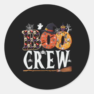 Halloween Boo Crew Grappige Mannen Vrouwen Kinder Ronde Sticker