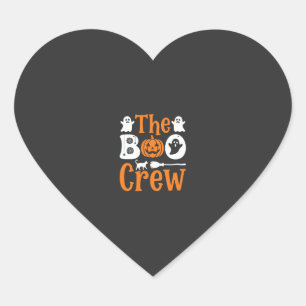 Halloween Boo Crew Spook Pompoen Kat Ontwerp Hart Sticker