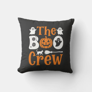 Halloween Boo Crew Spook Pompoen Kat Ontwerp Kussen