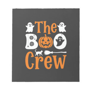 Halloween Boo Crew Spook Pompoen Kat Ontwerp Notitieblok