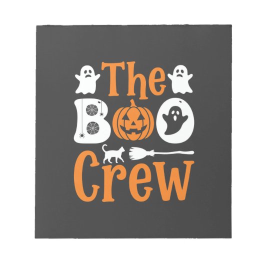 Halloween Boo Crew Spook Pompoen Kat Ontwerp Notitieblok (Voorkant)