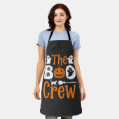 Halloween Boo Crew Spook Pompoen Kat Ontwerp Schort (Gedragen)