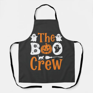 Halloween Boo Crew Spook Pompoen Kat Ontwerp Schort
