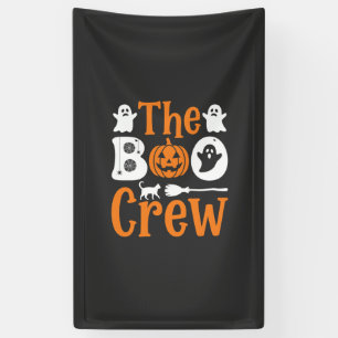 Halloween Boo Crew Spook Pompoen Kat Ontwerp Spandoek