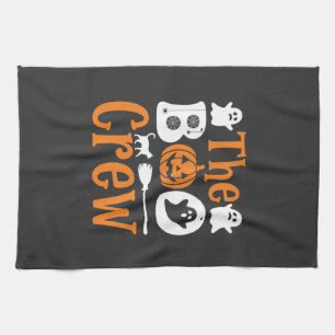 Halloween Boo Crew Spook Pompoen Kat Ontwerp Theedoek