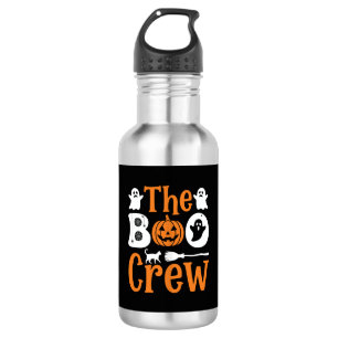 Halloween Boo Crew Spook Pompoen Kat Ontwerp Waterfles