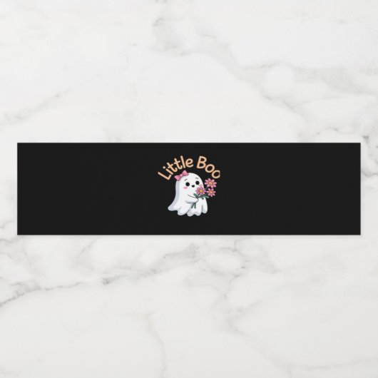 Halloween Boo Cute Family Waterfles Etiket (Enkel label)