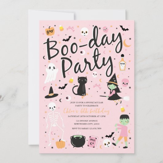 Halloween BOO-DAY Party uitnodiging (Voorkant)