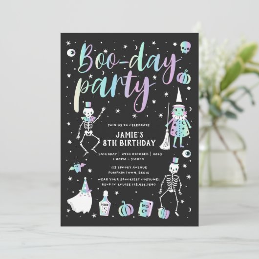 Halloween Boo-day Party uitnodiging (Staand voorkant)